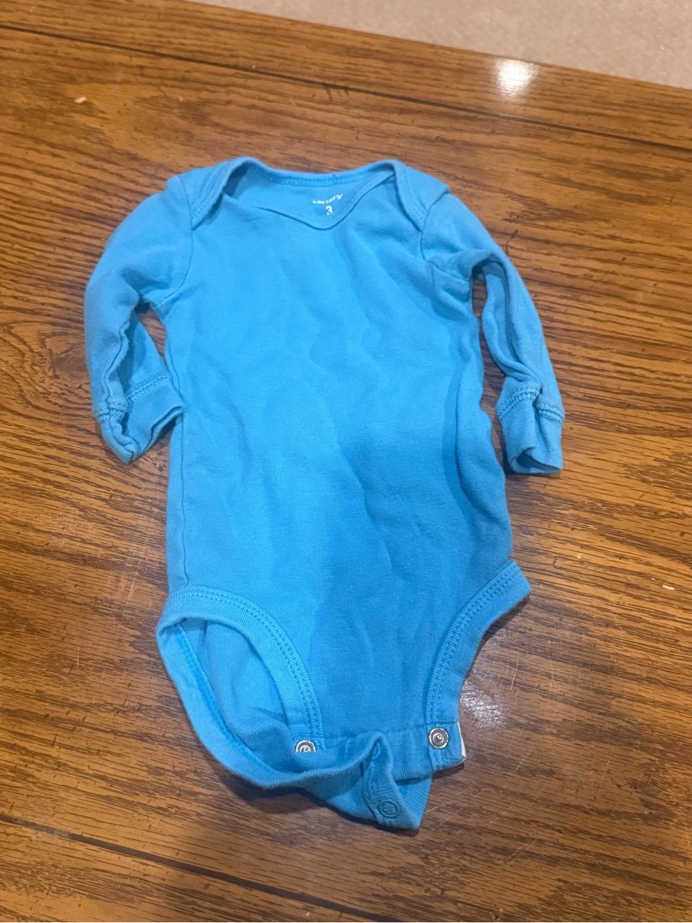 6 for $10 Classic Long-Sleeve Baby One-Piece Bodysuit - Blue